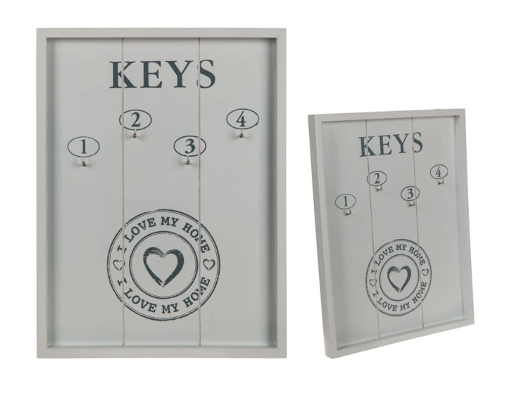 WIESZAK NA KLUCZE - DREWNIANA RAMKA SKRZYNKA BIAŁY