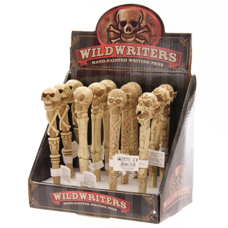 DŁUGOPIS czaszka CZACHA KOŚĆ UPIORNY MIX WZORÓW 6.jpg