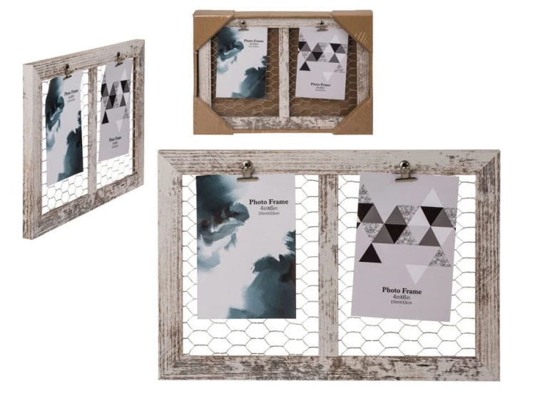 RAMKA DREWNIANA na 2 zdjęcia metalowa siatka KLIPS 2.jpg