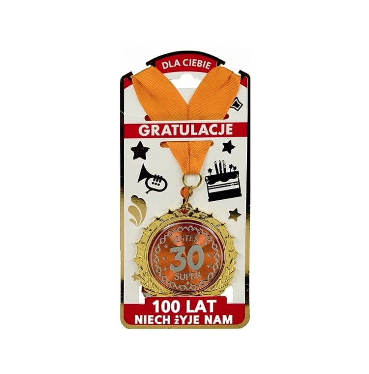 ZŁOTY MEDAL metalowy Jesteś Super 30 URODZINY .jpg