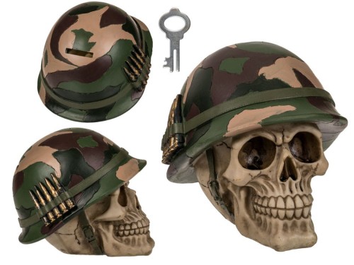 SKARBONKA czacha żołnierska CZASZKA W HEŁMIE NABÓJ .jpg