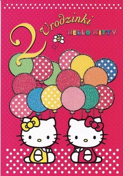 Karnet Hello Kitty z kopertą Urodzinki Pocztówka 1
