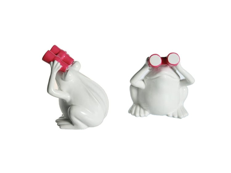 FIGURKA ŻABY Z LORNETKĄ CERAMICZNA ŻABKA ROPUCHA 1