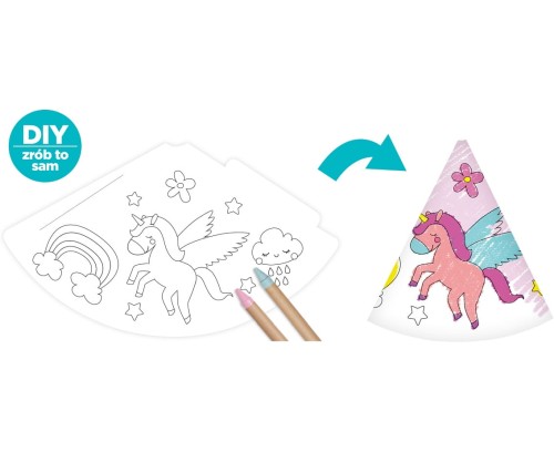CZAPECZKI PAPIEROWE jednorożec DIY impreza urodziny 2.jpg