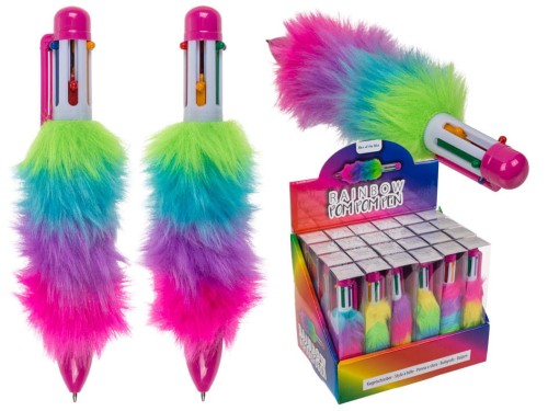 DŁUGOPIS tęczowe futerko z 6 wkładami KOLOROWYMI 2.jpg