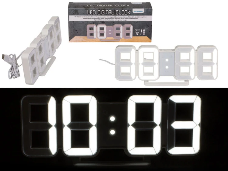 Zegar LED efekt świetlny STOJĄCY ZEGAREK BUDZIK .jpg