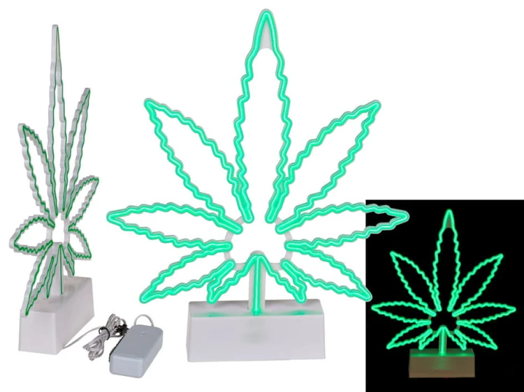 Neonowa LAMPA marycha LIŚĆ LAMPKA ZIOŁO ZIELONA .jpg