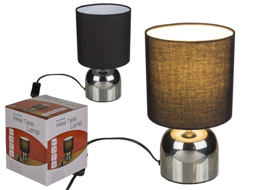 LAMPKA STOJĄCA srebrna abażur WALEC BIURKO STOLIK .jpg