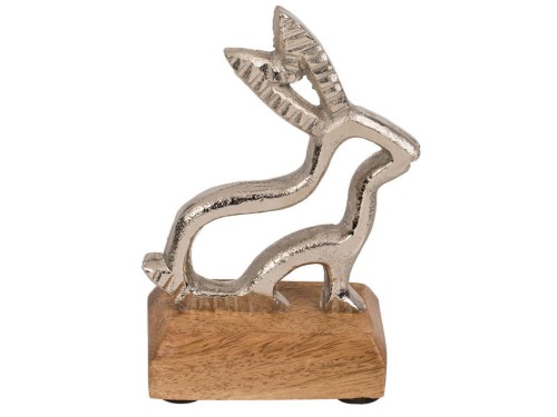 Królik metalowy z podstawą dekoracja 13 cm FIGURKA 1.jpg