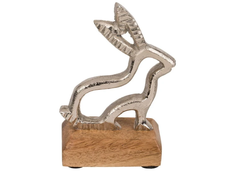 Królik metalowy z podstawą dekoracja 13 cm FIGURKA 1.jpg