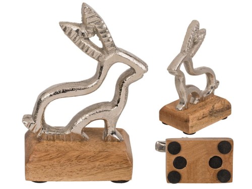 Królik metalowy z podstawą dekoracja 13 cm FIGURKA 2.jpg