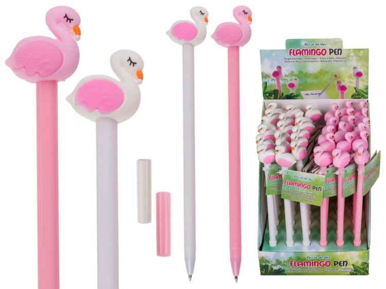 DŁUGOPIS flaming PTAK PTASZEK FLAMINGO RÓŻ BIAŁY 2.jpg