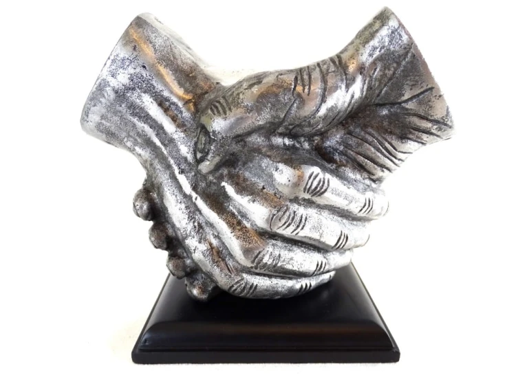 FIGURKA uścisk dłoni ALUMINIUM STATUETKA trofeum .jpg