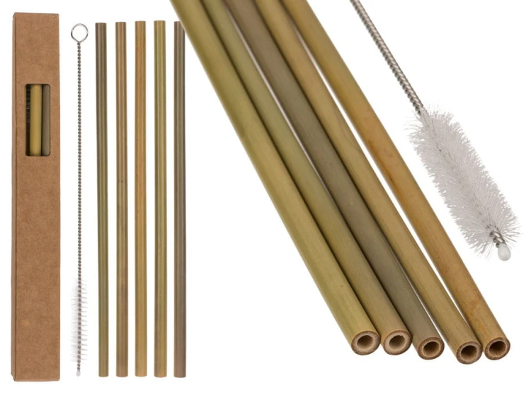 BAMBUSOWE SOMKI do napojów ze szczoteczką - 5 szt .jpg