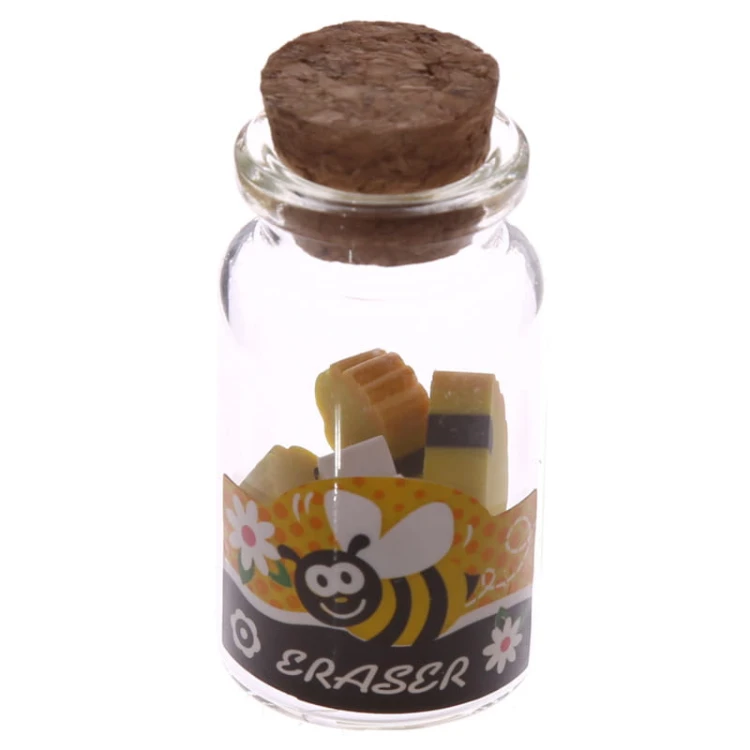 MINI GUMKI do ścierania pszczółki w słoiczku 6szt 3.jpg