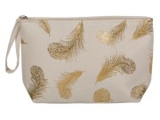 KOSMETYCZKA złote pióra beż DAMSKA Z RĄCZKĄ suwak 1.jpg