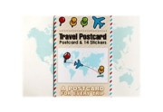 KARTKA PODRÓŻNIKA POCZTÓWKA DIY TURYSTY + NAKLEJKI 1