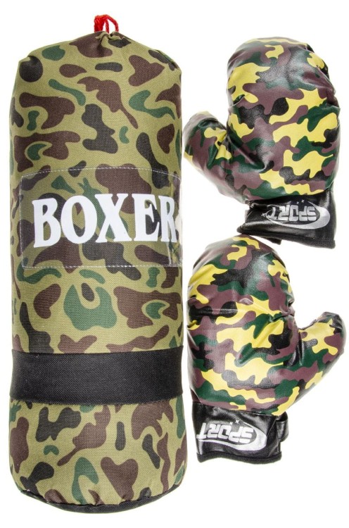 WOREK BOKSERSKI rękawice wzór militarny BOKSOWANIE .jpg