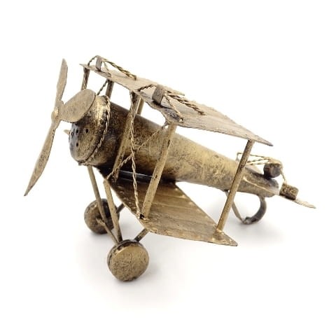FIGURKA SAMOLOTU dwupłatowego retro - metal PILOTA 1.jpg