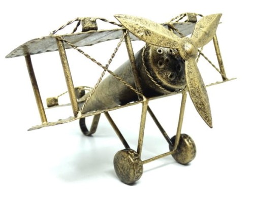 FIGURKA SAMOLOTU dwupłatowego retro - metal PILOTA 2.jpg