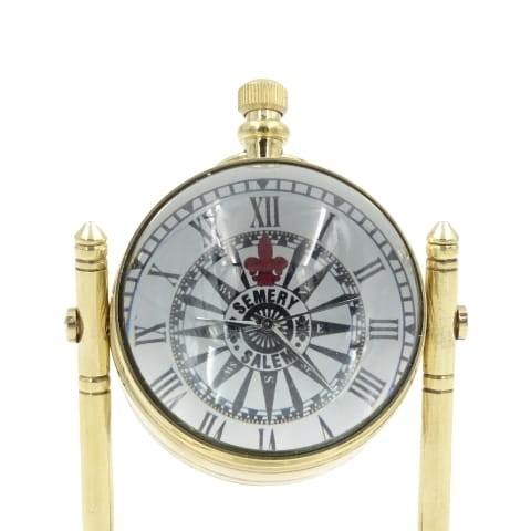 ZEGAR mosiężny na kolumnach kula ŻEGLARSKI RÓŻA WIATRÓW 2.jpg