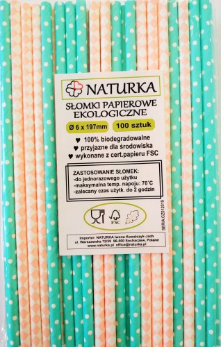 Ekologiczne SŁOMKI PAPIEROWE 100szt 197 mm PASTELE 1.jpg