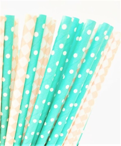 Ekologiczne SŁOMKI PAPIEROWE 100szt 197 mm PASTELE 2.jpg