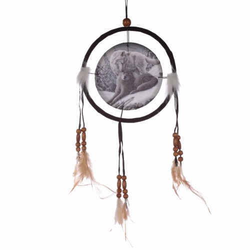 ŁAPACZ SNÓW - dreamcatcher Lisa Parker wilki PIÓRA .jpg