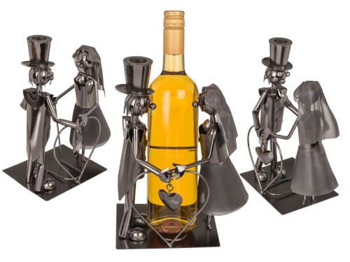 Metalowy STOJAK NA BUTELKĘ młoda para ŚLUB WESELE .jpg