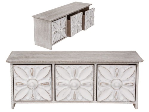 DREWNIANY ORGANIZER 3 szufladki SZKATUŁKA POJEMNIK .jpg