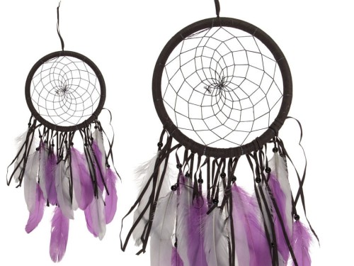 ŁAPACZ SNÓW - dreamcatcher 52 cm KOLOROWE PIÓRA .jpg