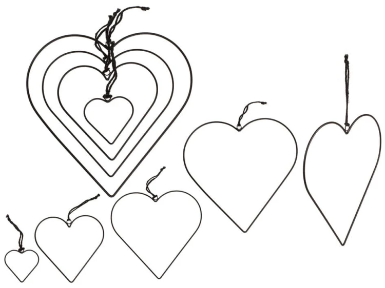 Dekoracyjne serca do powieszenia 4 szt Metalowe .jpg