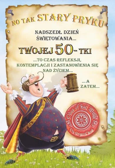 KARNET POCZTÓWKA URODZINOWA KOPERTĄ 50 URODZINY 2 1