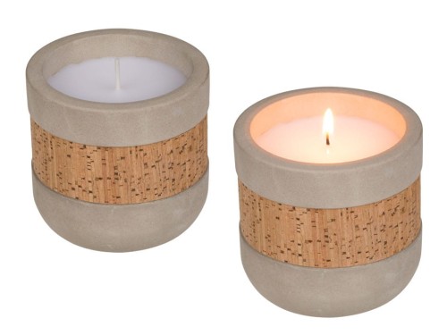 ŚWIECA w cementowej doniczce z dekoracją z korka .jpg