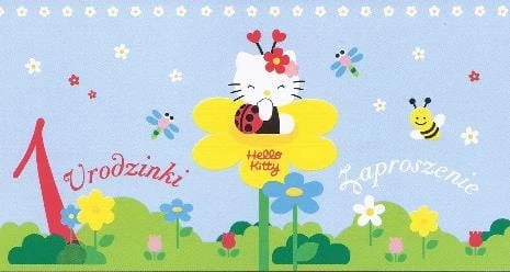 ZAPROSZENIE 10 SZT HELLO KITTY 1 URODZINY ROCZEK 1