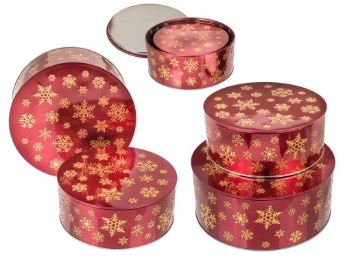 PUSZKI 2 szt metalowe Świąteczne POJEMNIK czerwone .jpg