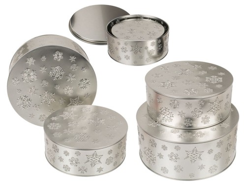 PUSZKI 2 szt metalowe Świąteczne POJEMNIK srebrne .jpg