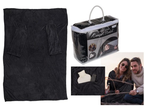 KOC z rękawami kieszenią antracyt KOCYKO SZLAFROK .jpg