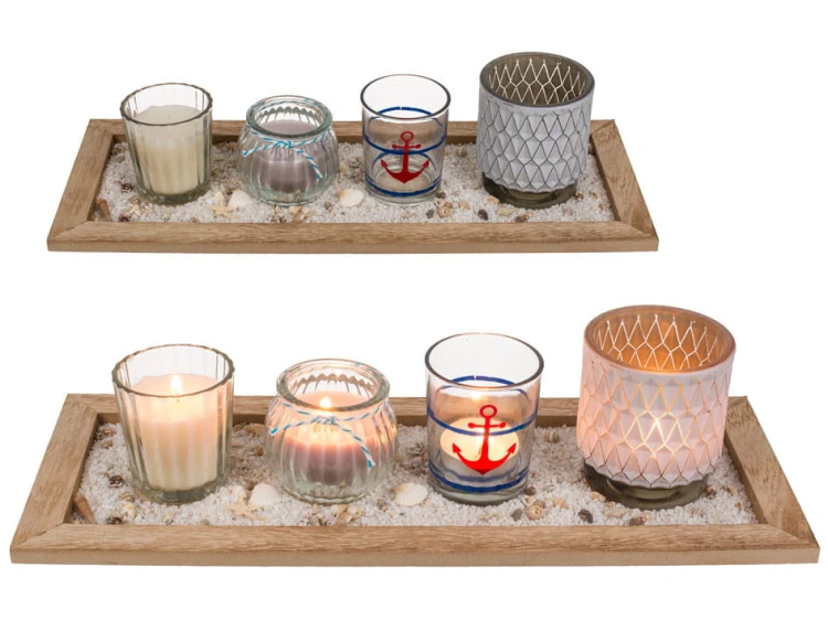 Drewniana podstawka świecznikami Marine ŚWIECZNIK .jpg