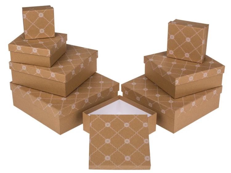 8 PUDEŁEK papier kraft kwiaty 2 TWARDE POJEMNIK .jpg