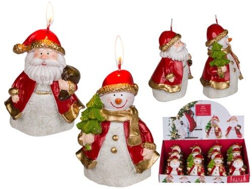 ŚWIECZKA świąteczna bałwan Św. Mikołaj ŚWIECA 8h 2.jpg