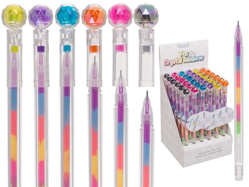 CIENKOPIS tęczowy DŁUGOPIS wielokolorowy kryształ 2.jpg