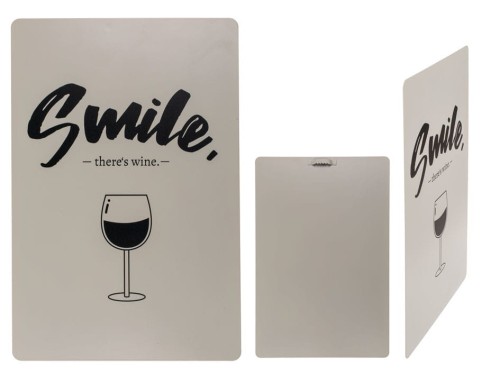 METALOWA TABLICZKA Smile - there's wine WISZĄCA .jpg