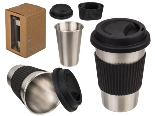 KUBEK PODRÓŻNY z nierdzewnej stali z silikonem .jpg