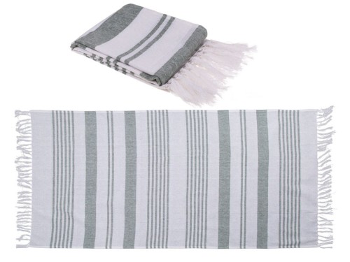 RĘCZNIK typu TURECKI Hammam biało-zielony 80x170cm .jpg