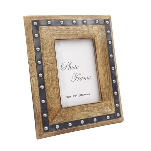 RAMKA 10x15 ZDJĘCIE drewno mangowe metalowe nity 1.jpg