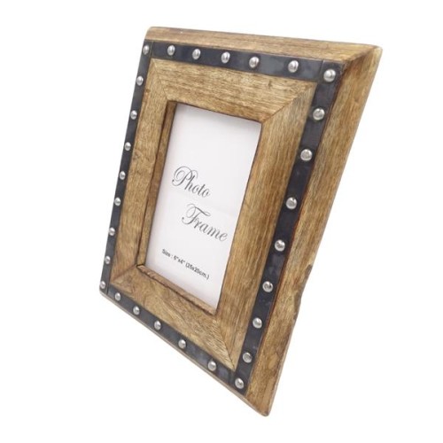RAMKA 10x15 ZDJĘCIE drewno mangowe metalowe nity 2.jpg