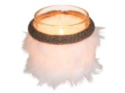 ŚWIECZNIK zimowy w futerku na tealight ŚWIECZKA 1.jpg