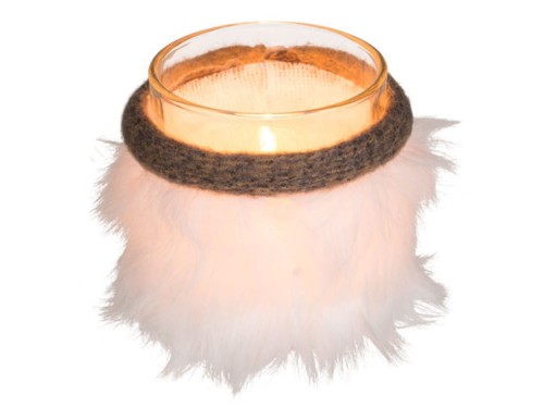 ŚWIECZNIK zimowy w futerku na tealight ŚWIECZKA 1.jpg