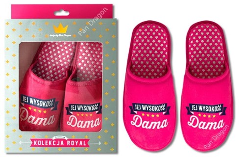 KAPCIE Jej wysokość dama RÓŻOWE PAPCIE domowe ML .jpg